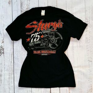 Sturgis 75th Anniversary Black Hills Rally Biker T Shirt Sz S Biker